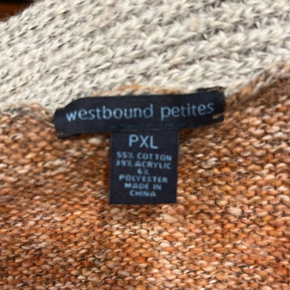 Westbound Petites Open Front Knit Cardigan Sweater Multicolor Ombre Size XLP - Picture 8 of 8